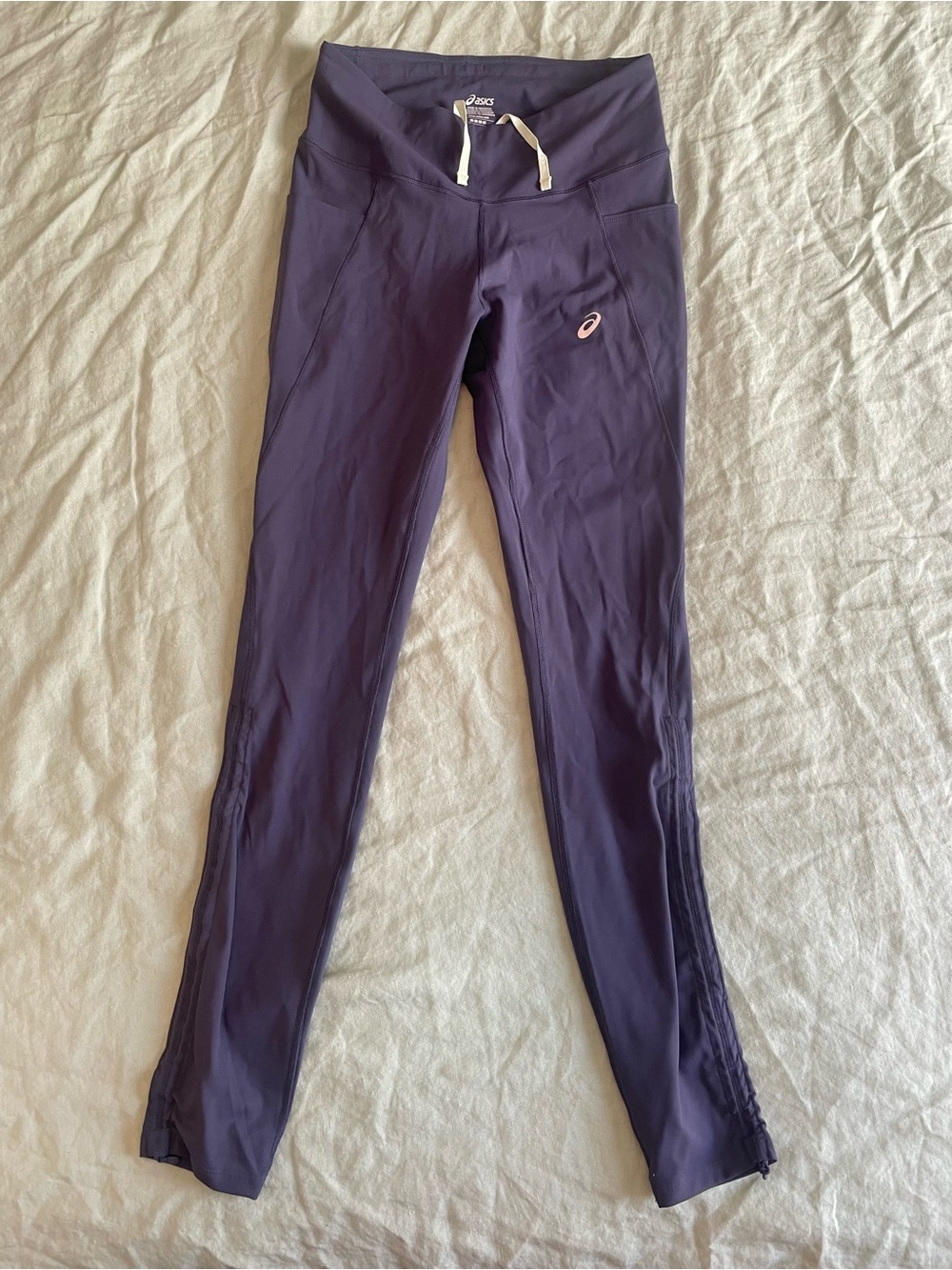 Asics Purple Women’s Athletic Leggings with Drawstring - Picture 1 of 9